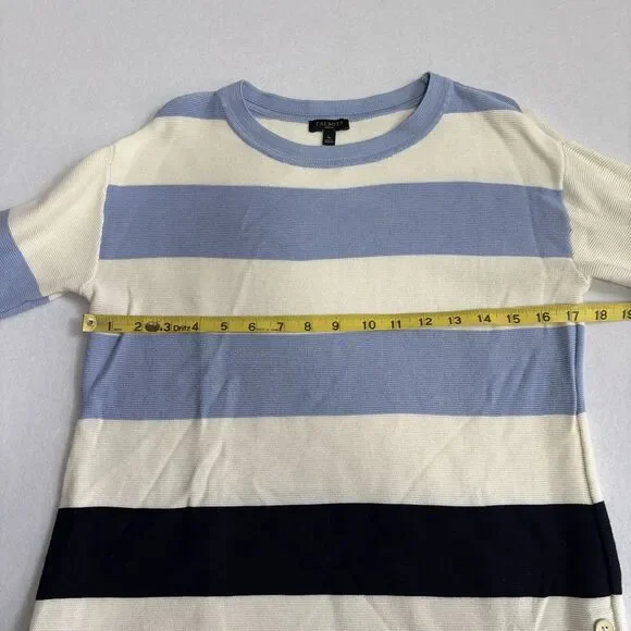 Talbots Button Detail Striped Sweater Women's SP Blue White Nautical Preppy - Picture 8 of 10